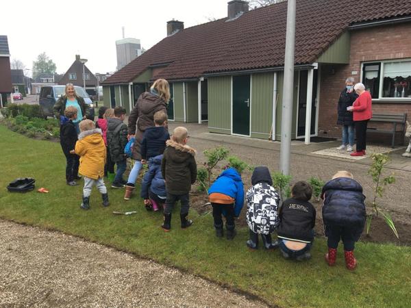 Kleuters Horizon planten hun eigen bloembolletjes in de pluktuin van ZGR Swaenewoerd 